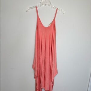 New Emerson Thistle Coral Asymmetrical Jumpsuit Soft Strappy Sleeve Stretch S/M